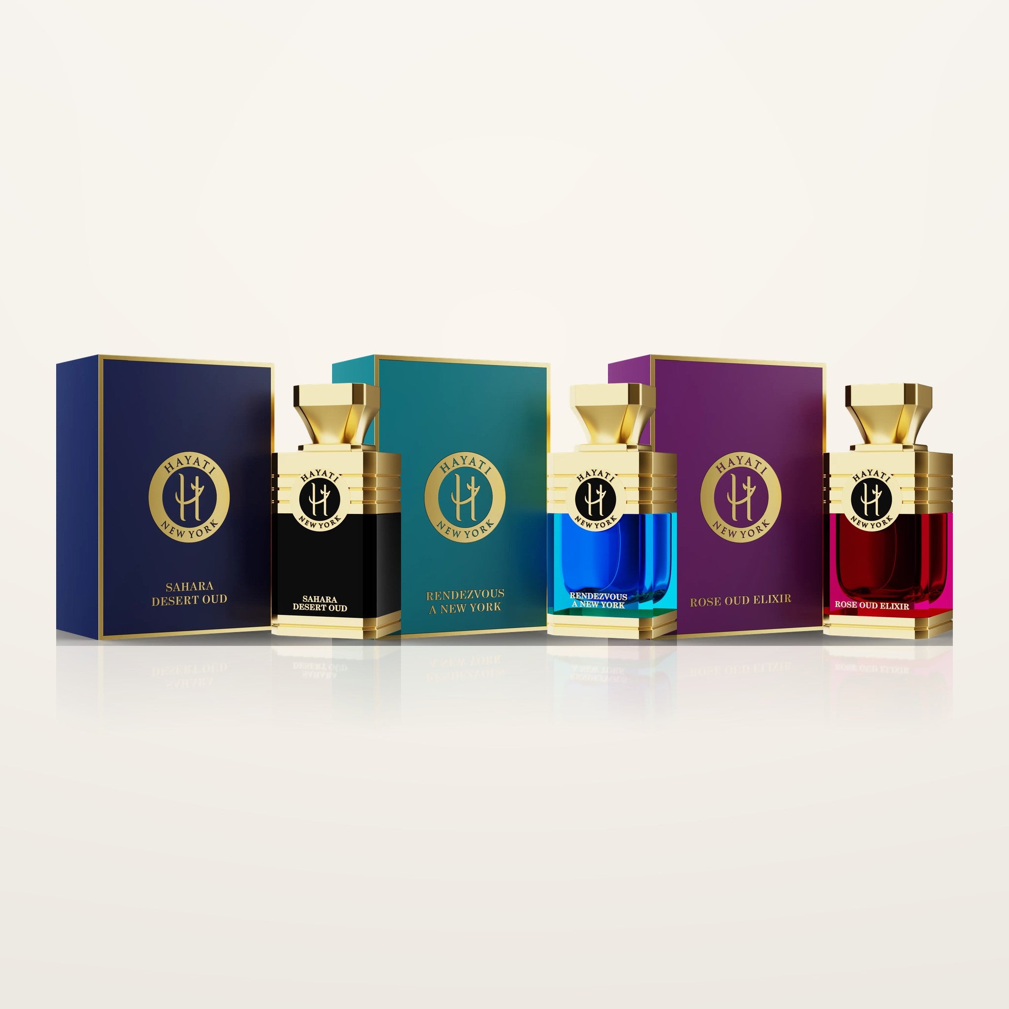 Signature Trio gift boxes with three 75ml eau de parfum bottles
